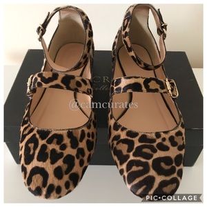 ⭐️J. Crew Double-strap ballet flats in leopard calf hair